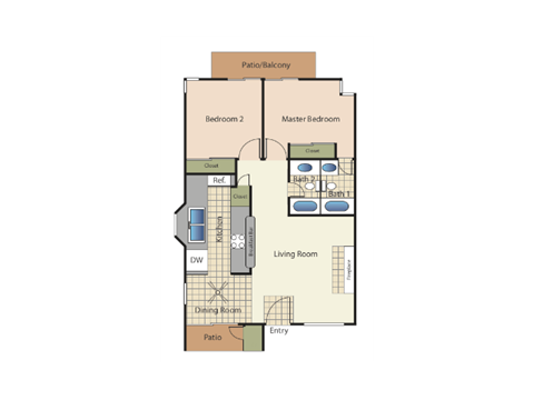 floor plan of the loft with lofted bedroom and terrace